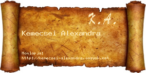 Kemecsei Alexandra névjegykártya